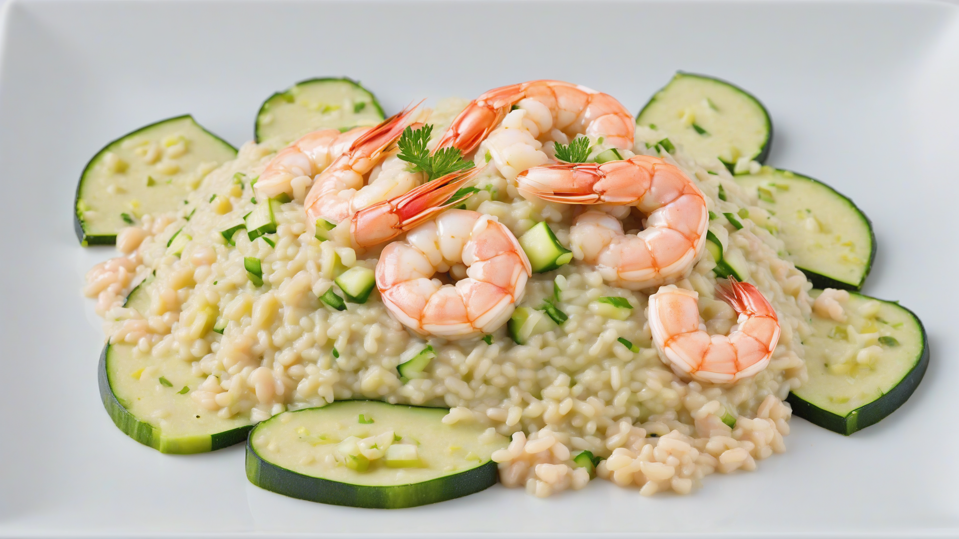 risotto con zucchine e gamberetti